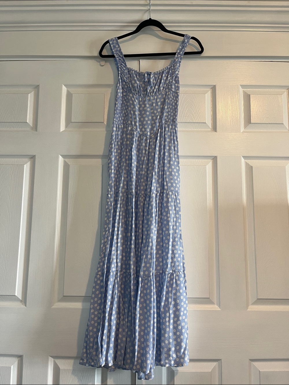 aerie Light Blue Polka Dot Dress